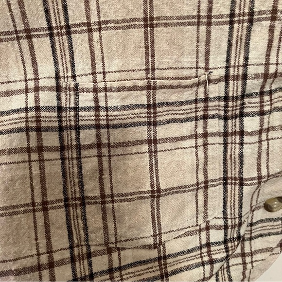 VTG Silk Exchange Silk Vest Sz XL Brown Nubby Plaid Button Front Cottagecore - Picture 4 of 7